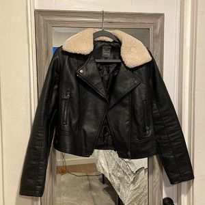 Faux fir pleather jacket size 4